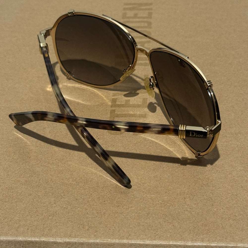 Dior Women's Sunglasses - Black and Gold - Picture 3 of 3